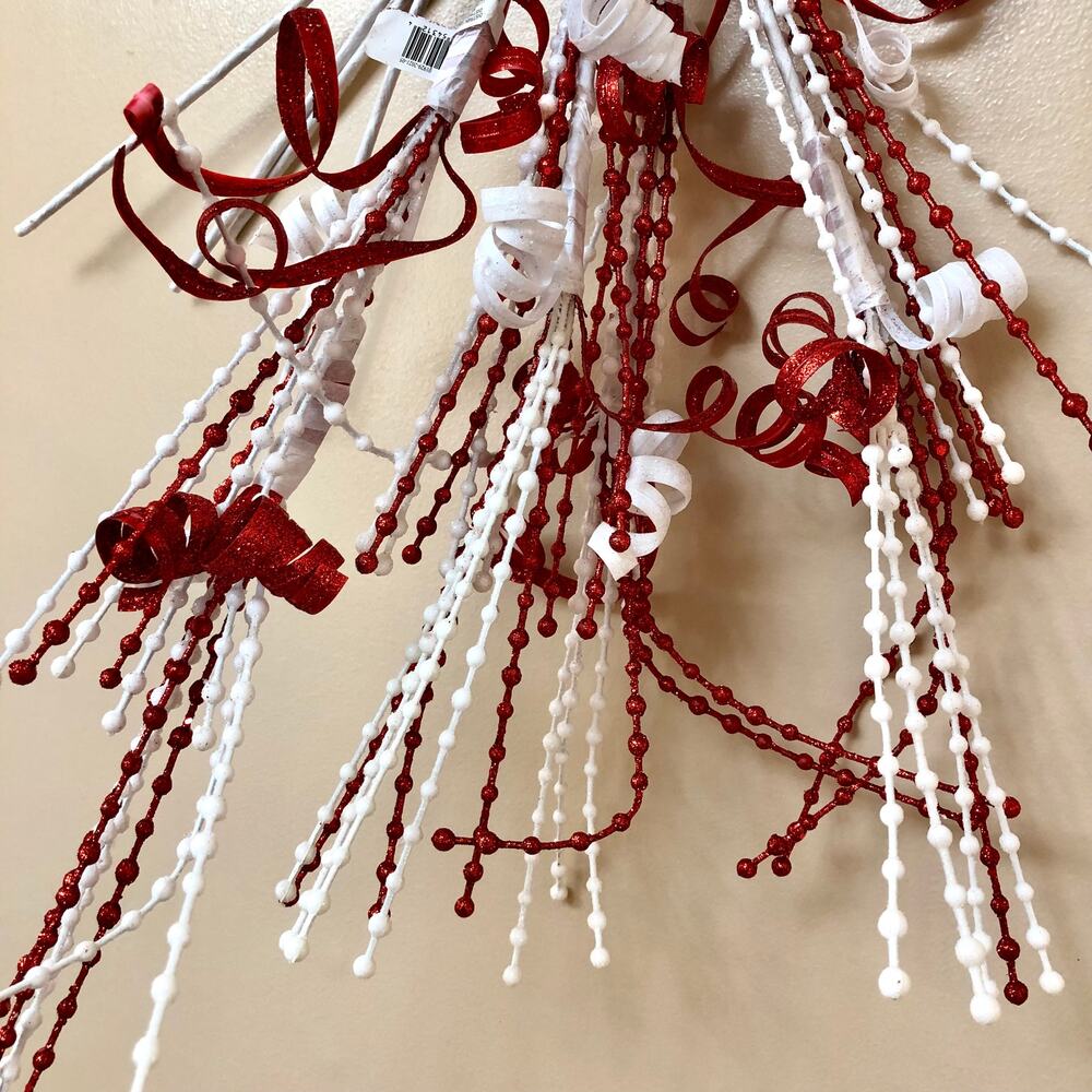 NWT 4 Ashland Large Red & White Festive Holiday Christmas Floral Picks